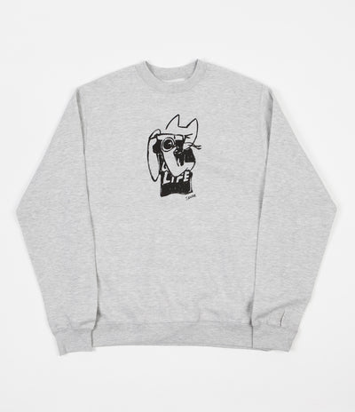 The Quiet Life Sanders Camera Cat Crewneck Sweatshirt - Heather Grey