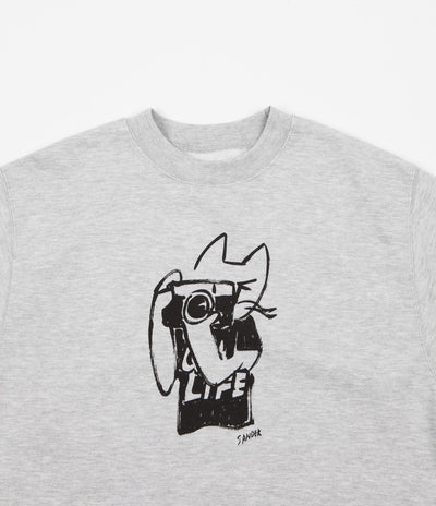 The Quiet Life Sanders Camera Cat Crewneck Sweatshirt - Heather Grey