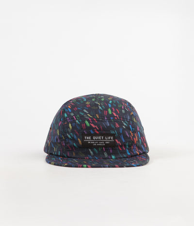 The Quiet Life Scribble 5 Panel Camper Cap - Black