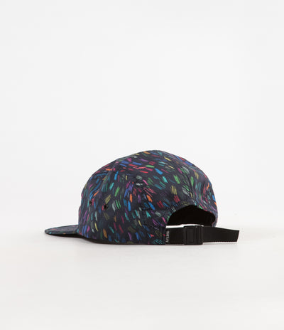 The Quiet Life Scribble 5 Panel Camper Cap - Black