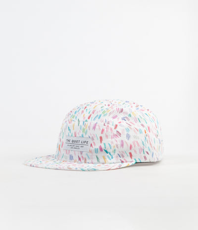 The Quiet Life Scribble 5 Panel Camper Cap - White