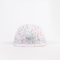 The Quiet Life Scribble 5 Panel Camper Cap - White thumbnail