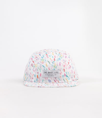 The Quiet Life Scribble 5 Panel Camper Cap - White