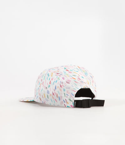 The Quiet Life Scribble 5 Panel Camper Cap - White