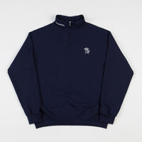 The Quiet Life Shhh 1/4 Zip Sweatshirt - Navy thumbnail