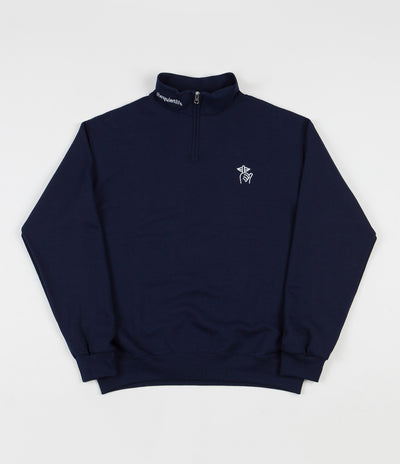 The Quiet Life Shhh 1/4 Zip Sweatshirt - Navy