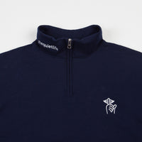 The Quiet Life Shhh 1/4 Zip Sweatshirt - Navy thumbnail