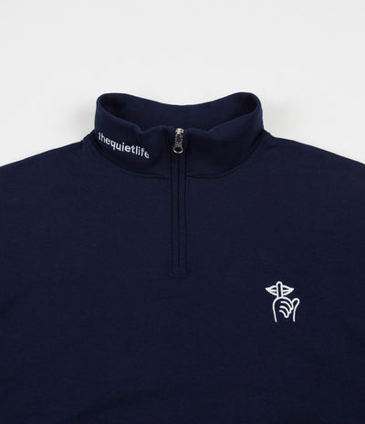 The Quiet Life Shhh 1/4 Zip Sweatshirt - Navy