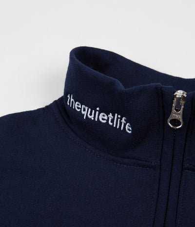 The Quiet Life Shhh 1/4 Zip Sweatshirt - Navy