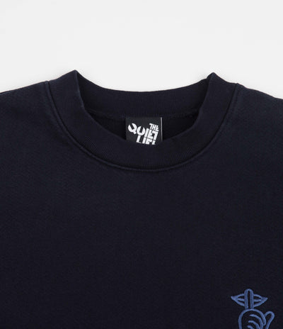 The Quiet Life Shhh Embroidery Crewneck Sweatshirt - Navy