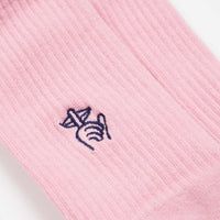 The Quiet Life Shhh Socks (3 Pair) - Pink thumbnail