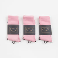 The Quiet Life Shhh Socks (3 Pair) - Pink thumbnail