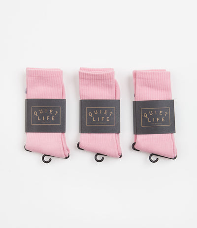 The Quiet Life Shhh Socks (3 Pair) - Pink