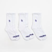 The Quiet Life Shhh Socks (3 Pair) - White thumbnail