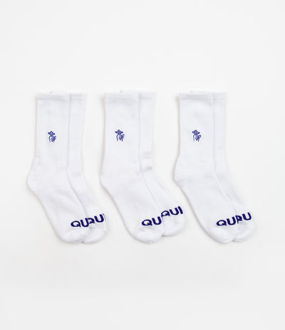 The Quiet Life Shhh Socks (3 Pair) - White