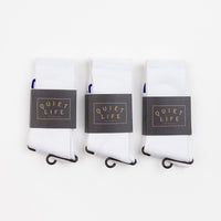 The Quiet Life Shhh Socks (3 Pair) - White thumbnail