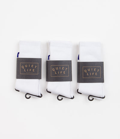 The Quiet Life Shhh Socks (3 Pair) - White