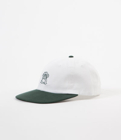 The Quiet Life Smoking Girl Polo Cap - White / Forest