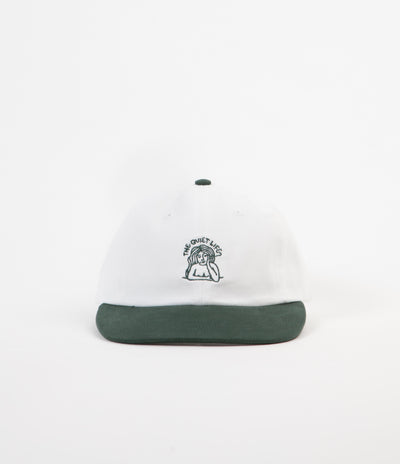 The Quiet Life Smoking Girl Polo Cap - White / Forest