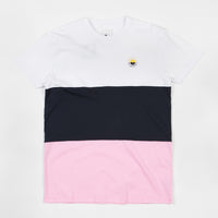 The Quiet Life Solar Colour Blocked T-Shirt - White / Navy / Pink thumbnail