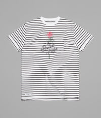 The Quiet Life Striped Rose T-Shirt - White / Black