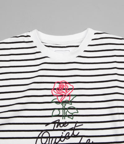 The Quiet Life Striped Rose T-Shirt - White / Black