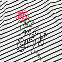 The Quiet Life Striped Rose T-Shirt - White / Black thumbnail