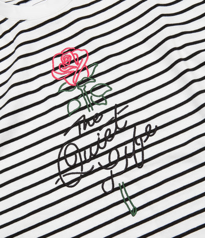 The Quiet Life Striped Rose T-Shirt - White / Black