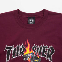 Thrasher Cop Car Crewneck Sweatshirt - Maroon thumbnail