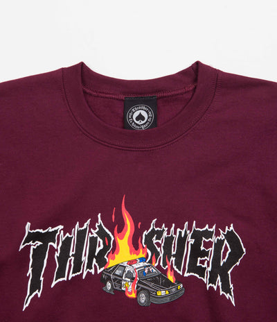 Thrasher Cop Car Crewneck Sweatshirt - Maroon