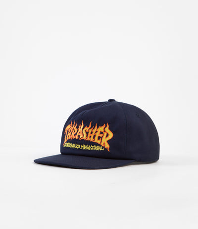 Thrasher Fire Logo Cap - Navy