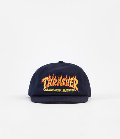 Thrasher Fire Logo Cap - Navy