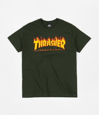 Thrasher Flame Logo T-Shirt - Forest Green