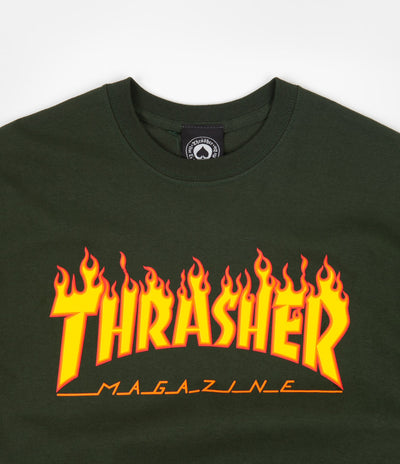 Thrasher Flame Logo T-Shirt - Forest Green