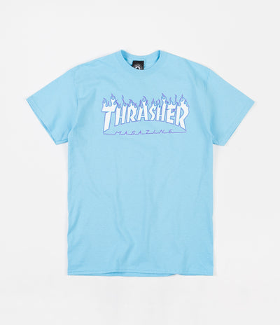 Thrasher Flame Logo T-Shirt - Sky Blue