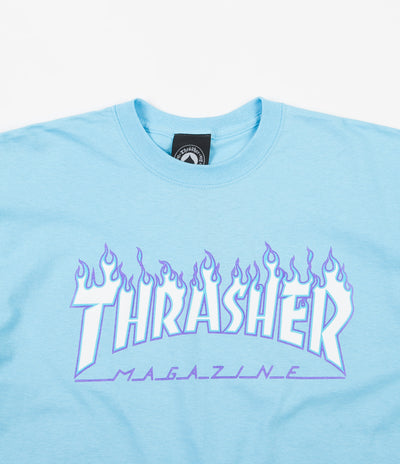 Thrasher Flame Logo T-Shirt - Sky Blue