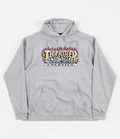 Thrasher Krak Skulls Hoodie - Heather Grey