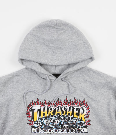 Thrasher Krak Skulls Hoodie - Heather Grey