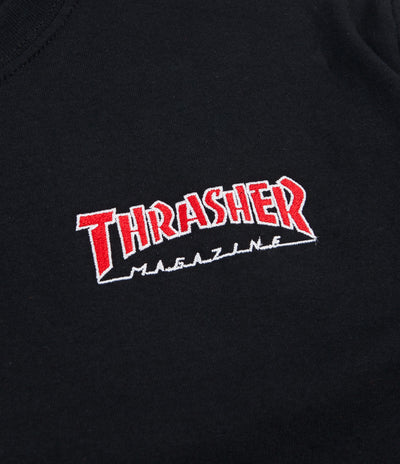 Thrasher Outlined Long Sleeve T-Shirt - Black