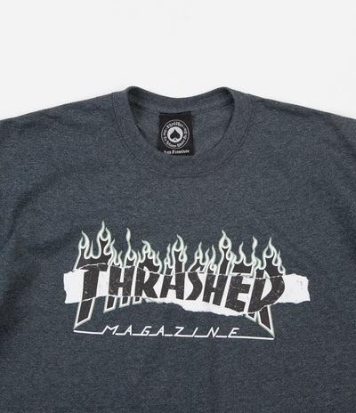 Thrasher Ripped T-Shirt - Dark Heather