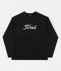 Tired Embroidered Golf Crewneck Sweatshirt - Black