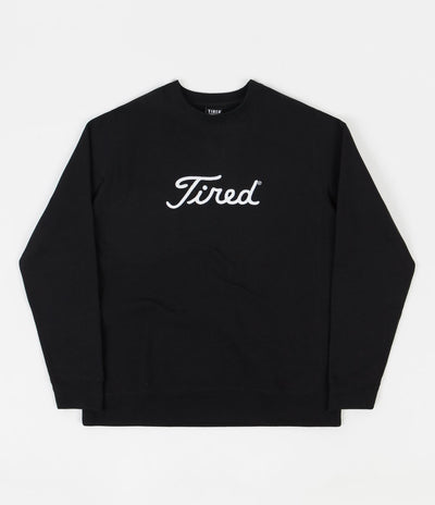 Tired Embroidered Golf Crewneck Sweatshirt - Black