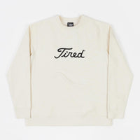 Tired Embroidered Golf Crewneck Sweatshirt - Cream thumbnail