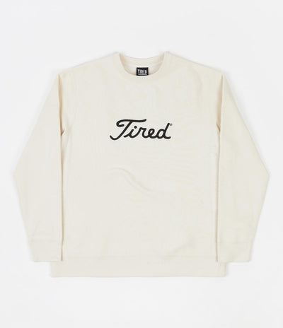 Tired Embroidered Golf Crewneck Sweatshirt - Cream