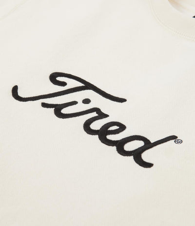 Tired Embroidered Golf Crewneck Sweatshirt - Cream