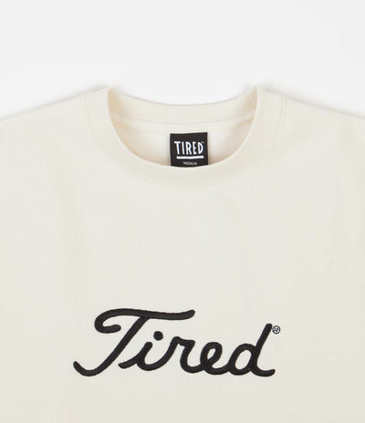 Tired Embroidered Golf Crewneck Sweatshirt - Cream