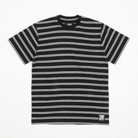 Tired Stamp Striped Pocket T-Shirt - Black thumbnail