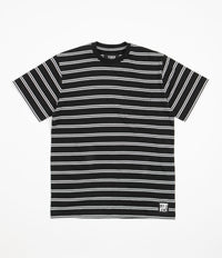 Tired Stamp Striped Pocket T-Shirt - Black