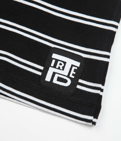 Tired Stamp Striped Pocket T-Shirt - Black