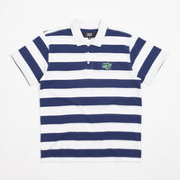 Tired The Gator Striped Polo Shirt - White / Navy thumbnail